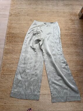Zara Wide-Leg High-Rise Pants in Champagne Color